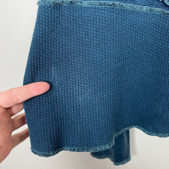 Neil & David Top Women Small Blue Art-to-Wear Thermal Lace Mesh Button Up Topper - Picture 9 of 13